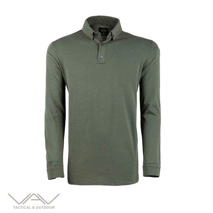 VAV Tlac-04 Polo Yaka Uzun Kol Tişört Haki L