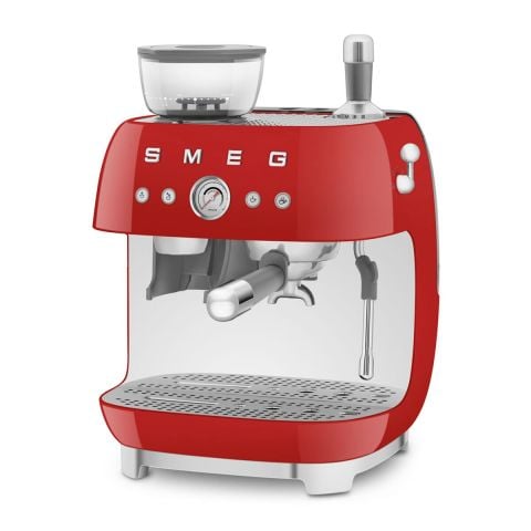 Espresso Coffee Machine with Red Grinder