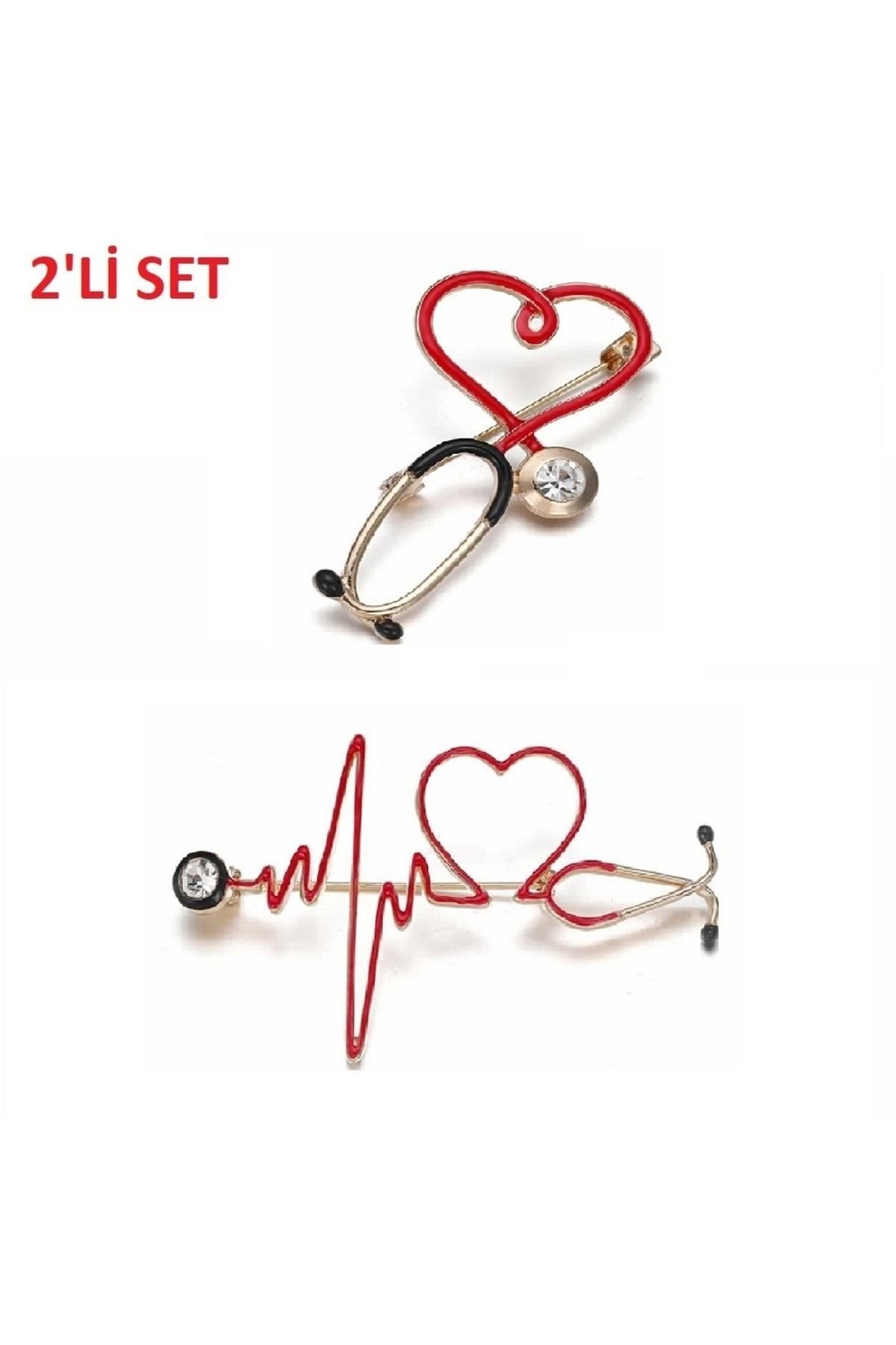 2 Li Doktor - Hemşire Aksesuar Aksesuar Broş Yaka Iğnesi