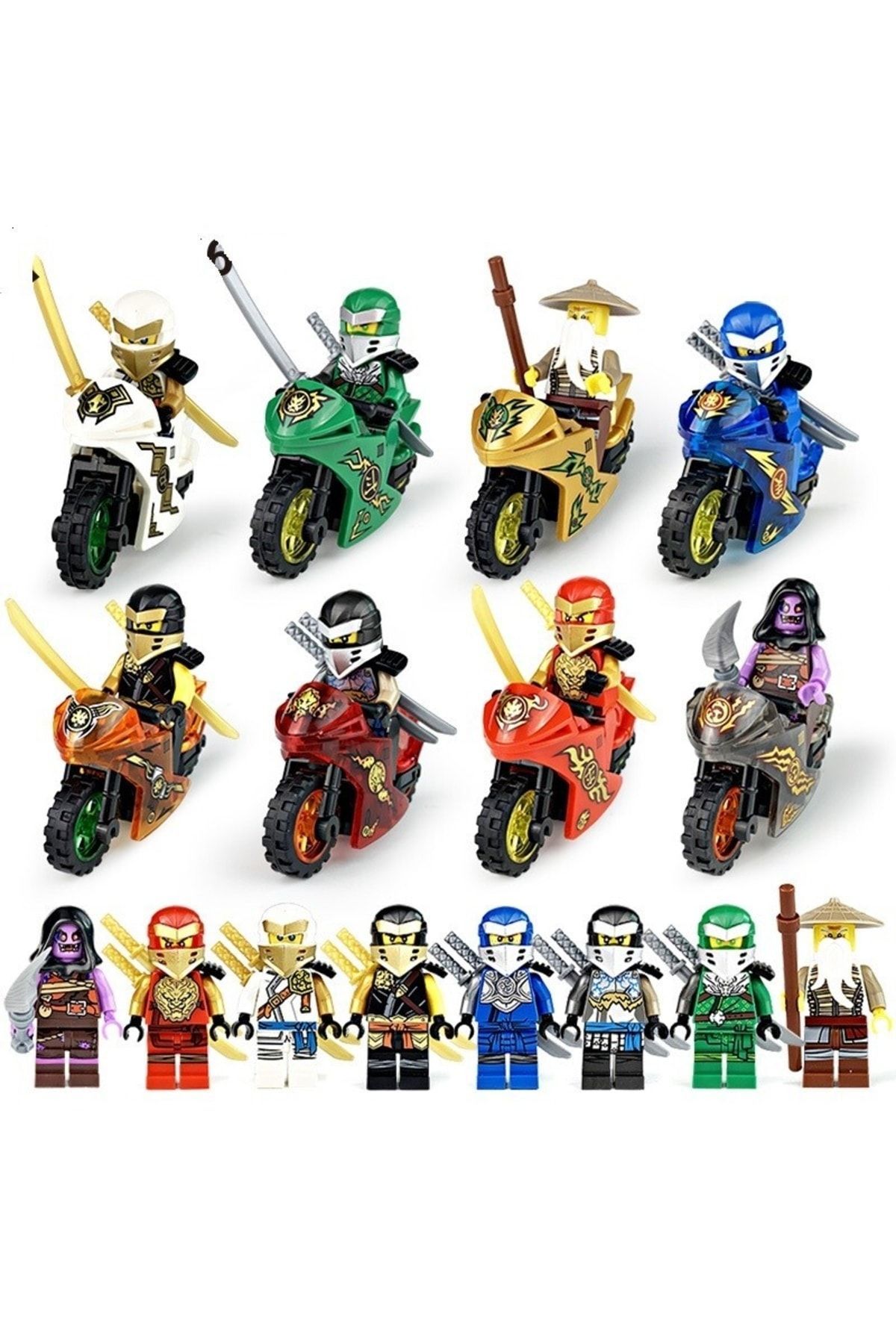 8 Adet Ninjago Motorlu Serisi Lego Uyumlu Görsel Ile Aynıdır