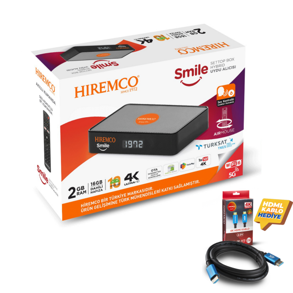 Hiremco Smile 4K UHD Android 10 Uydu Alıcısı