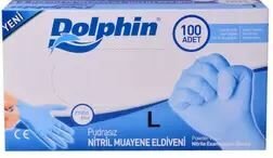 DOLPHİN NİTRİL MAVİ ELDİVEN 100'LÜ (LARGE)