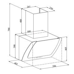 Silverline 3373 Misto Gri Davlumbaz 60 cm