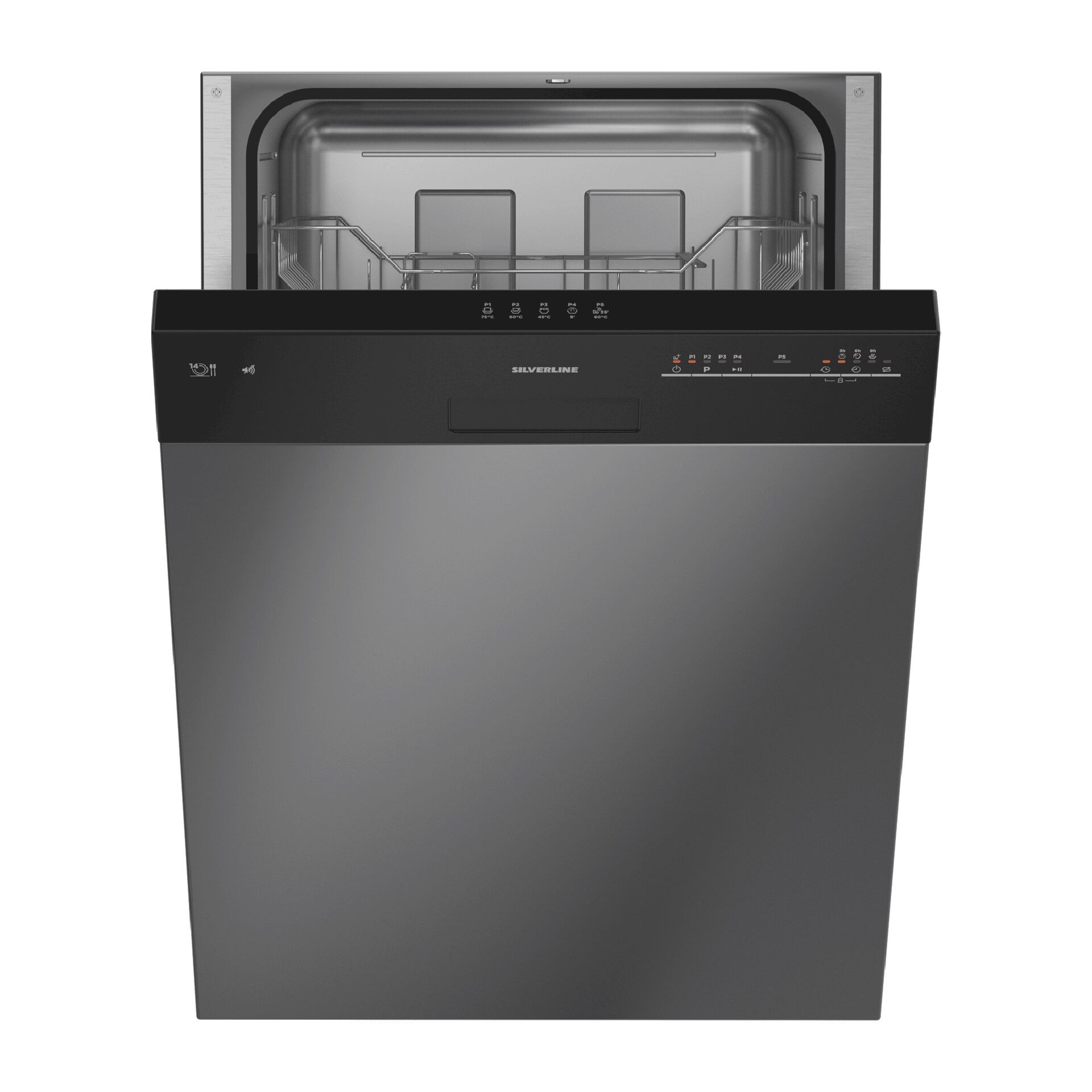 Silverline D11047B01 Yarı Ankastre Bulaşık Makinesi Siyah