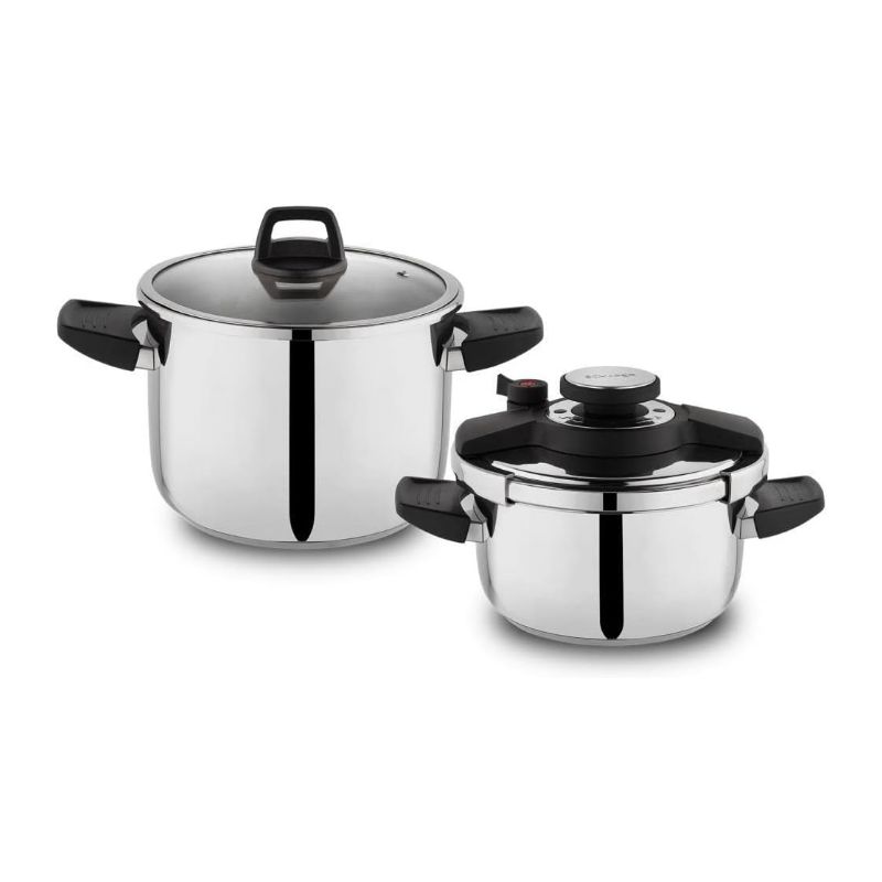 Schafer 1S0815-27002-SIY01 Compact 4 Parça Düdüklü Tencere Seti 4+6,5 Lt-Siyah