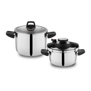 Schafer 1S0815-27002-SIY01 Compact 4 Parça Düdüklü Tencere Seti 4+6,5 Lt-Siyah