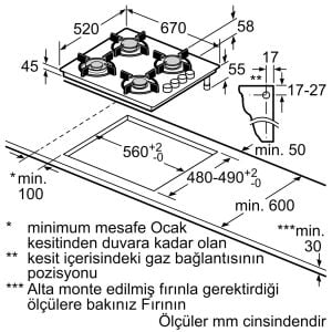 Profilo OO37P2O12D Gazlı Ocak 67cm Beyaz