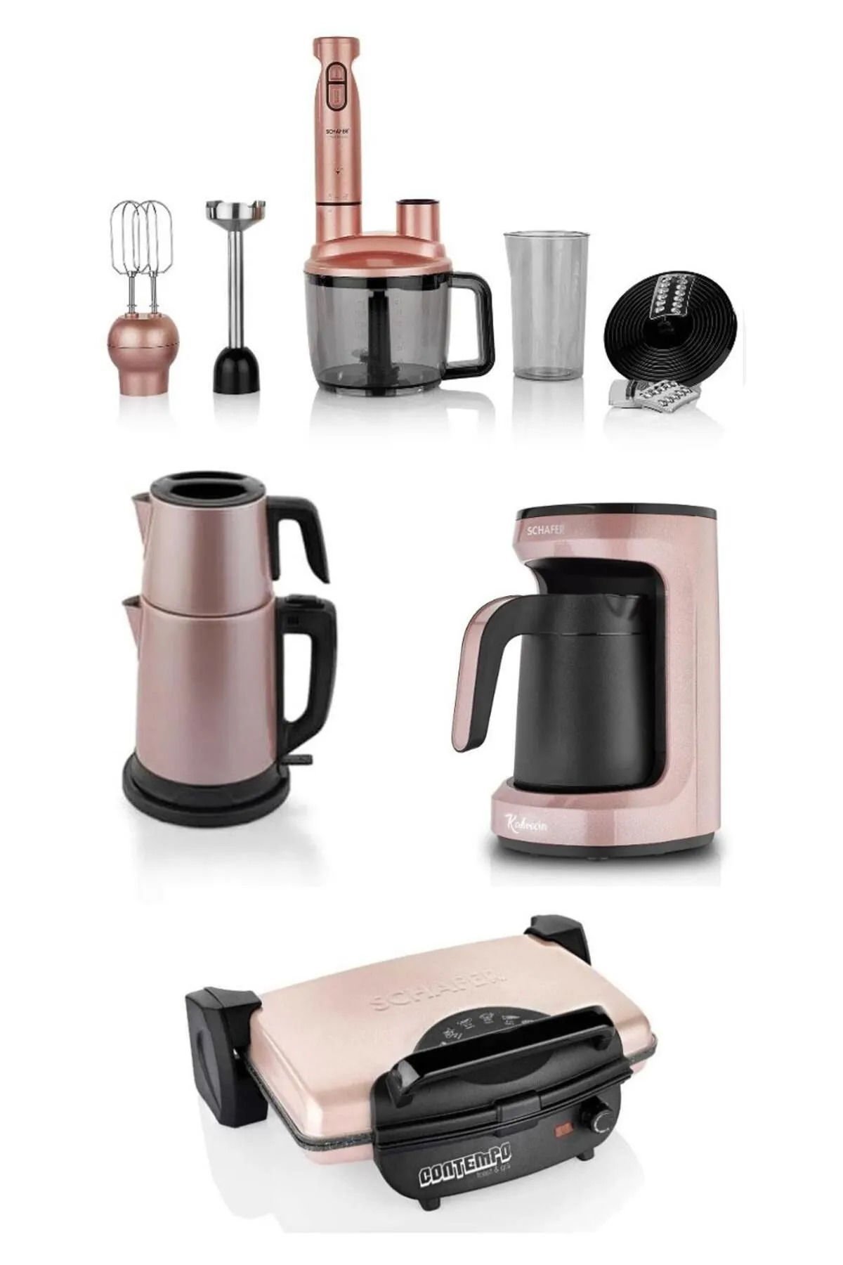 Schafer Kea Elektro Set Mega Rose Gold 4 lü Çeyiz Paketi 2S184-25020-GUL01