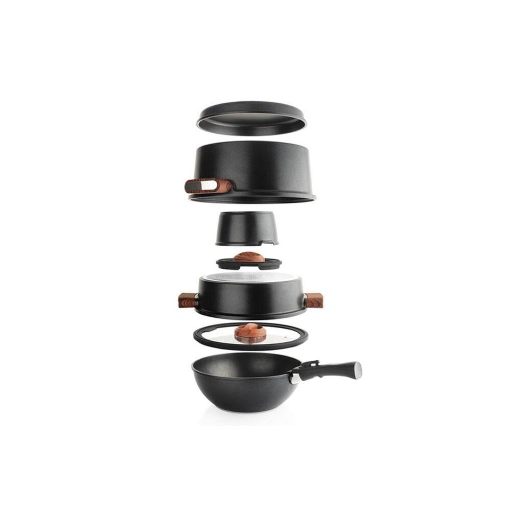 Schafer Matrix Döküm Tencere Seti 8 Parça-Siyah 1S4661-20003-SIY01