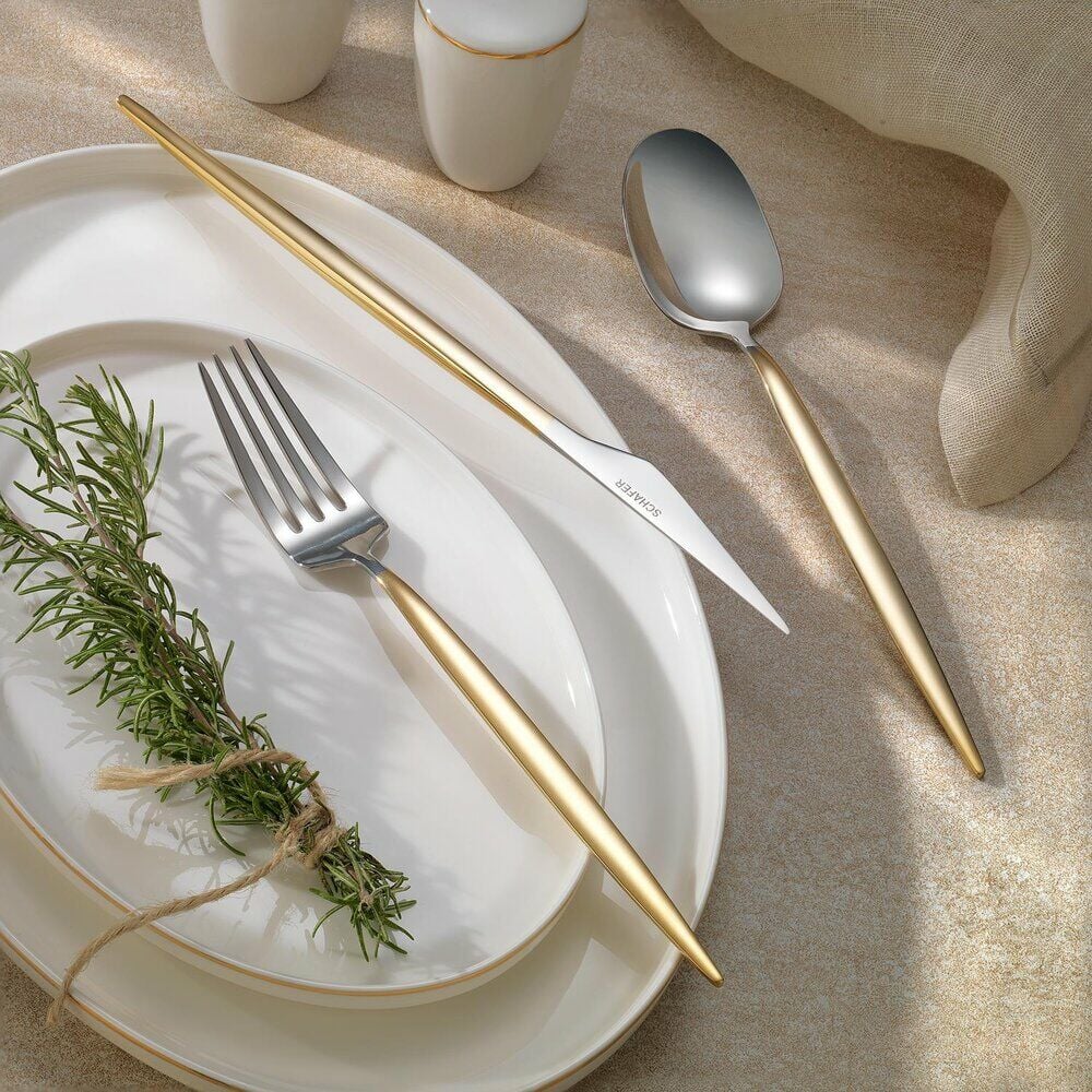 Schafer Hamburg 72 Parça Çatal Kaşık Bıçak Takımı (Parlak Altın) 1S2812-11001-ALT06