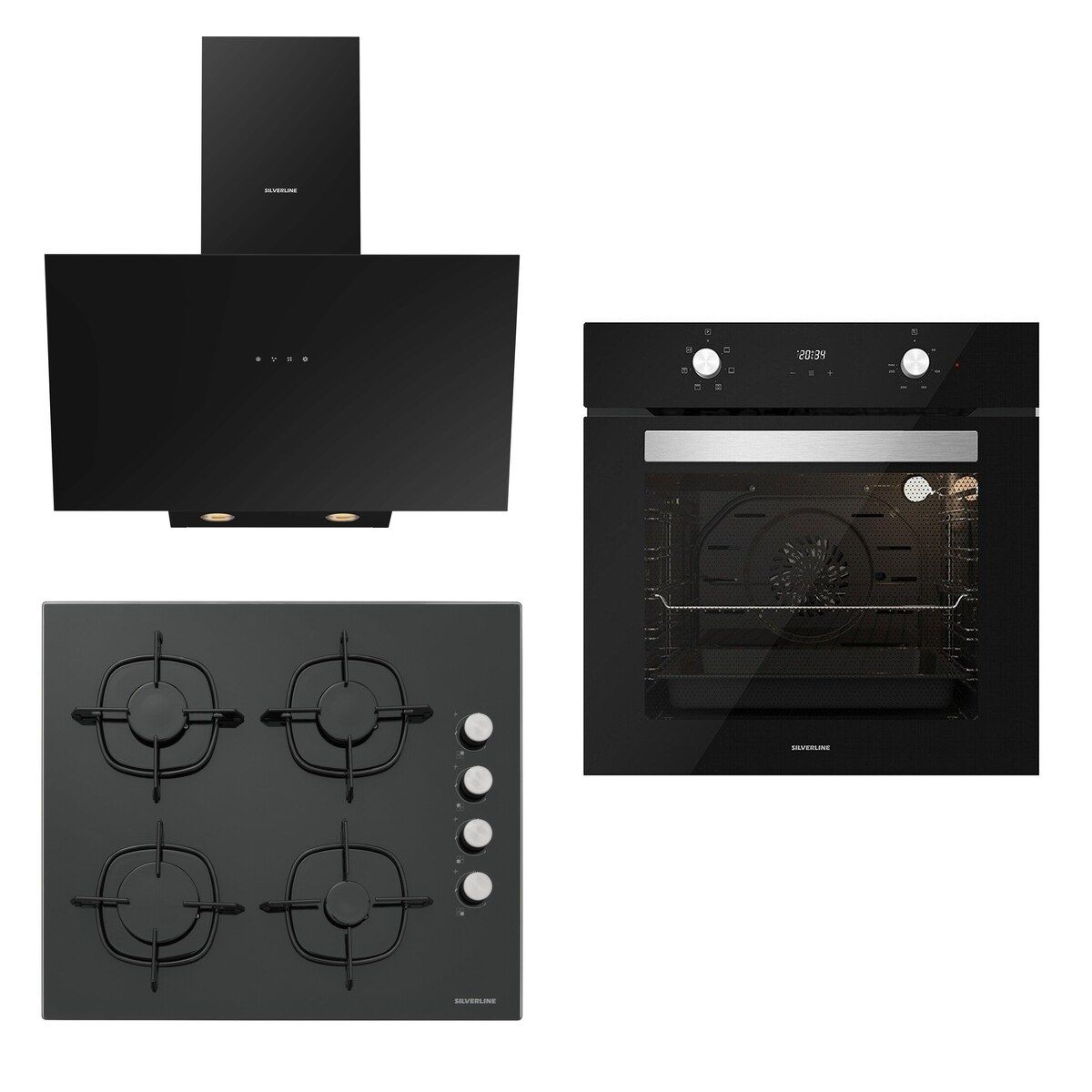 Silverline Ankastre Set BO6502B02 Siyah-3481 Siyah-CS5700E6B01 Siyah