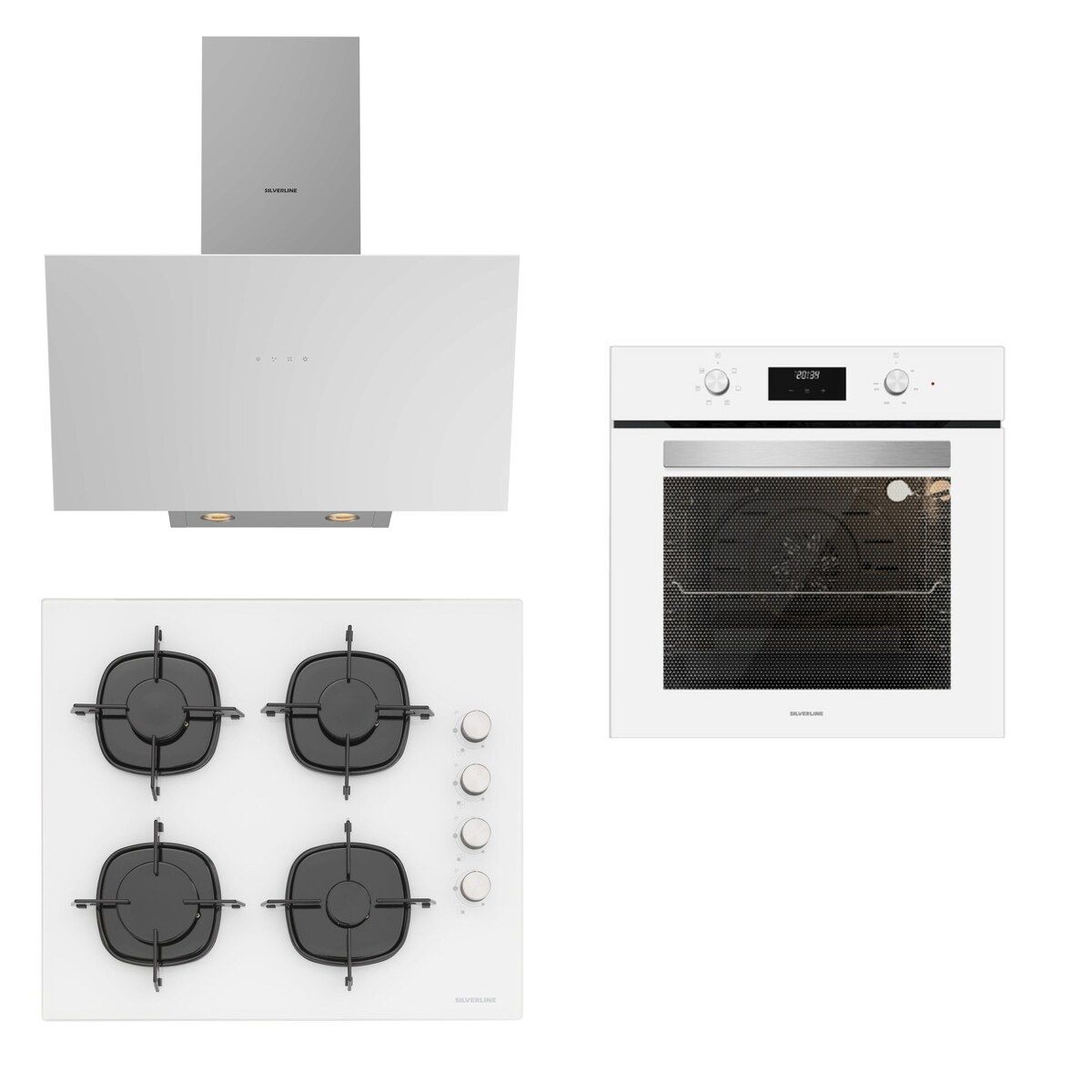 Silverline Ankastre Set BO6502W02 S2-3481 Beyaz-CS5700E6W01 Beyaz