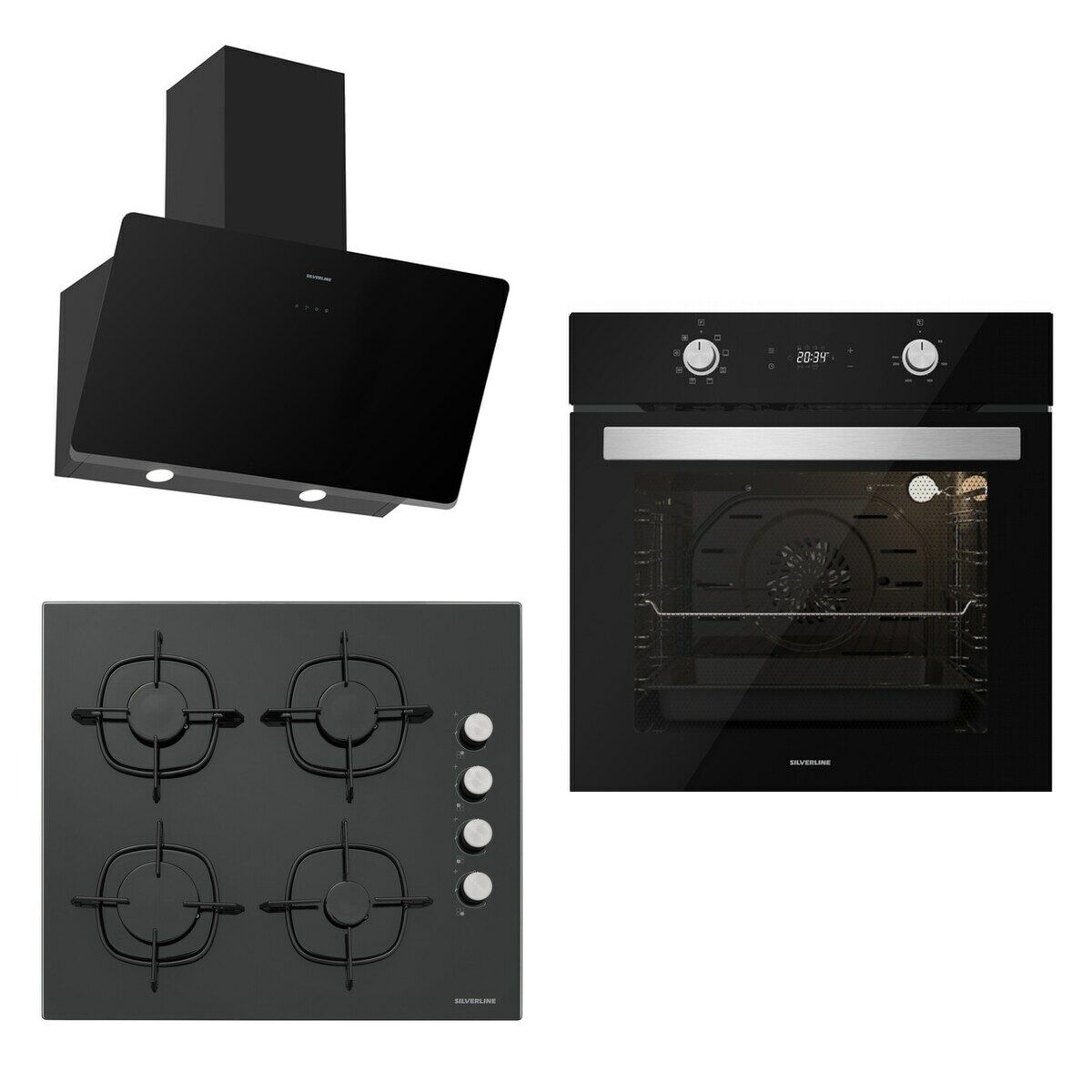 Silverline Ankastre Set BO6504B01 8-3457 SOHO-CS5700E6B01 Siyah