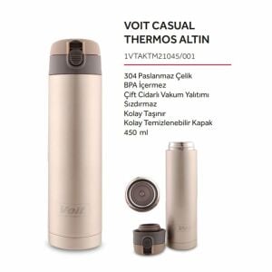 1VTAKTM21045/001 CASUAL THERMOS 450ML / ALTIN