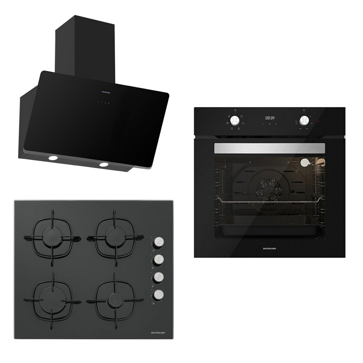 Silverline Ankastre Set BO6502B02 Siyah-3457 SOHO-CS5700E6B01 Siyah