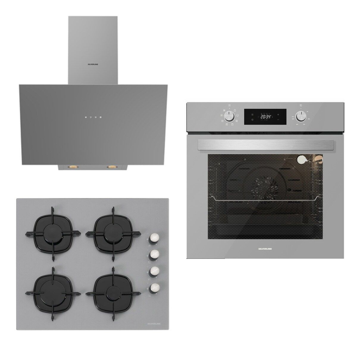 Silverline Ankastre Set BO6504S01 8-3481 Gri-CS5700E6S01 Gri