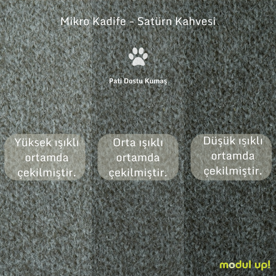 İkili - Dikişli - Mikro Kadife - Satürn Kahvesi - İskandinav Kol