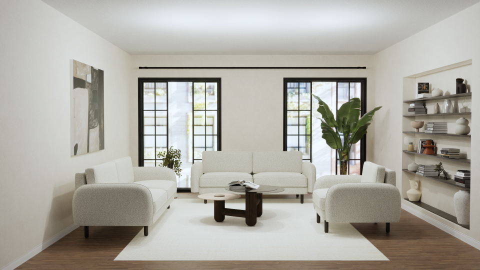 3x3x1 Takım - Fitilli - Bukle - Arjantin Beyazı - Post Modern Kol