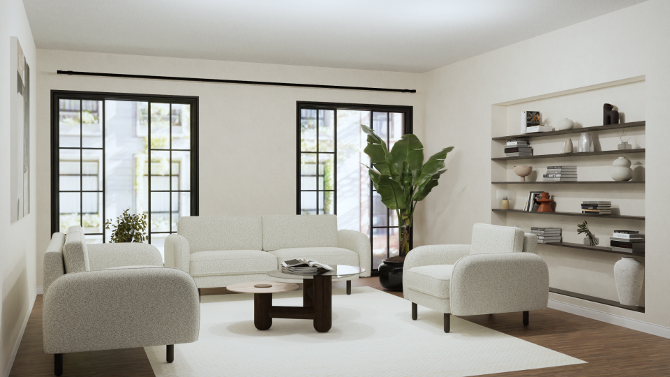 3x3x1 Takım - Fitilli - Bukle - Arjantin Beyazı - Post Modern Kol