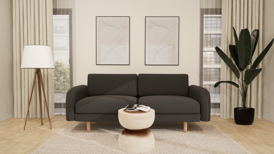 Üçlü - Dikişli - Mikro Kadife - Prestij Grisi - Post Modern Kol