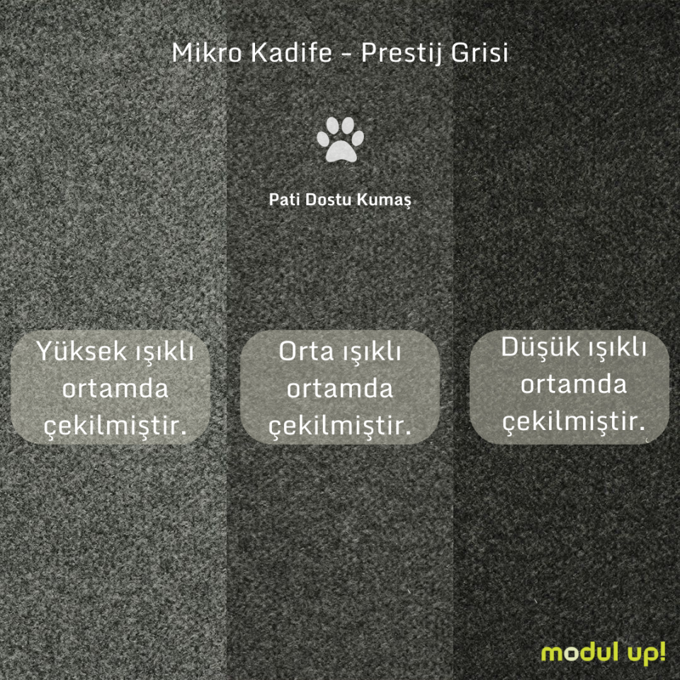 Üçlü - Dikişli - Mikro Kadife - Prestij Grisi - Post Modern Kol