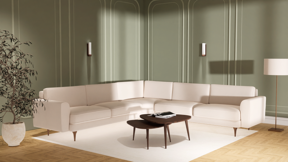 Maxi L Köşe - Fitilli - Makro Kadife - Işık Beyazı -