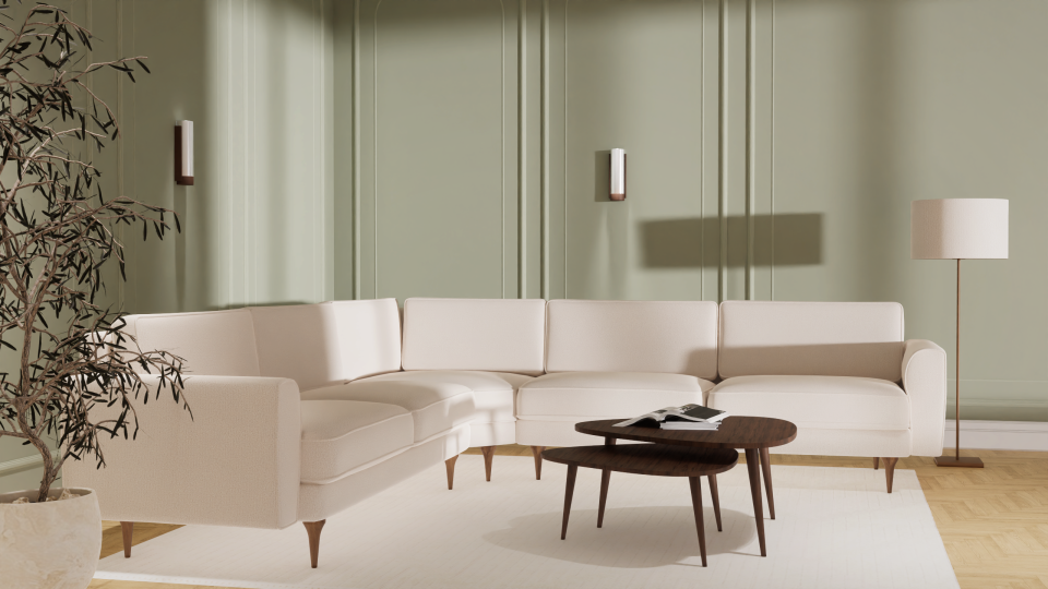 Maxi L Köşe - Fitilli - Makro Kadife - Işık Beyazı -