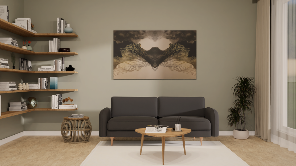 Üçlü - Fitilli - Mikro Kadife - Prestij Grisi - Post Modern Kol