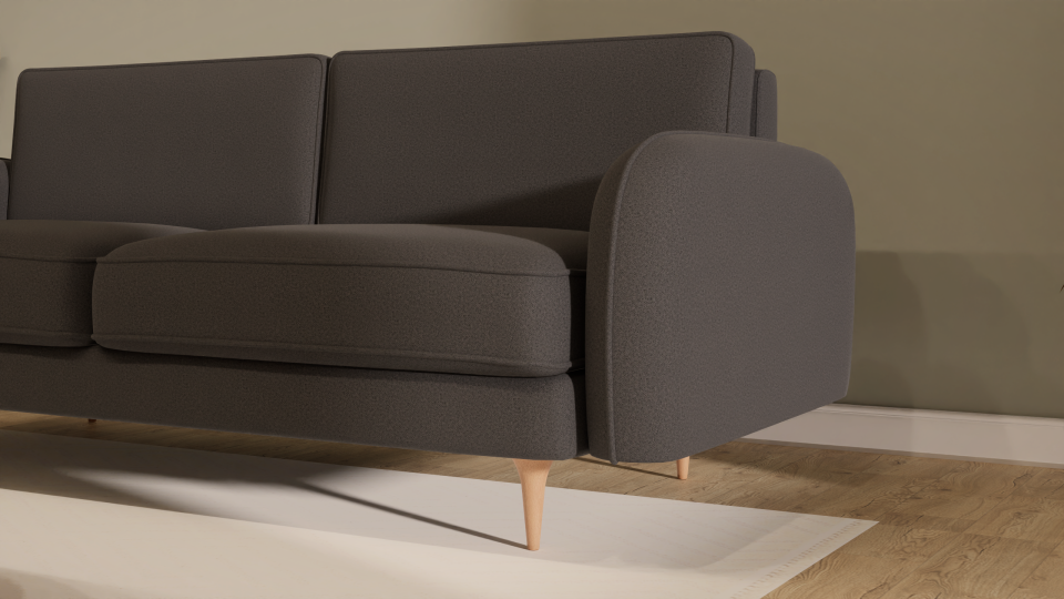 Üçlü - Fitilli - Mikro Kadife - Prestij Grisi - Post Modern Kol