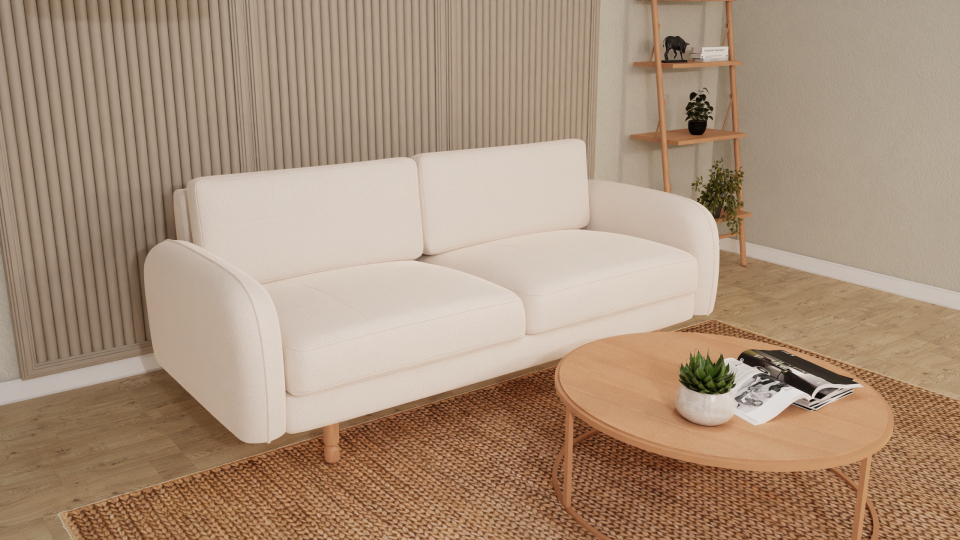 Üçlü  - Makro Kadife - Işık Beyazı- Post Modern Kol