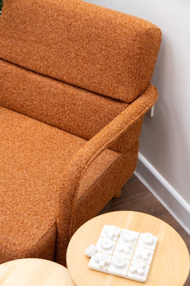 Hygge Berjer Bukle Sonbahar Turuncusu