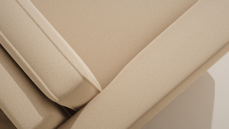 Mini Köşe - Fitilli - Mikro Kadife - Aspendos Beji - İskandinav Kol