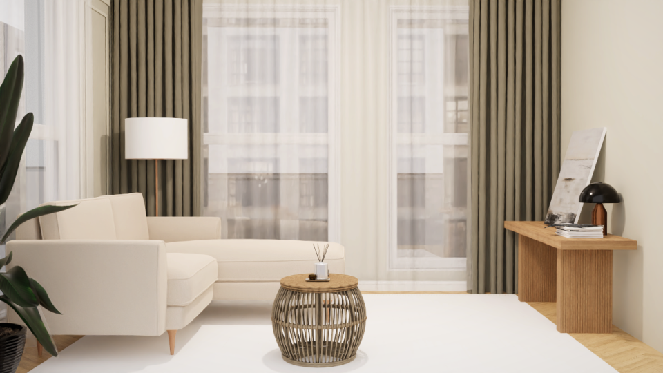 Mini Köşe - Fitilli - Mikro Kadife - Aspendos Beji - İskandinav Kol