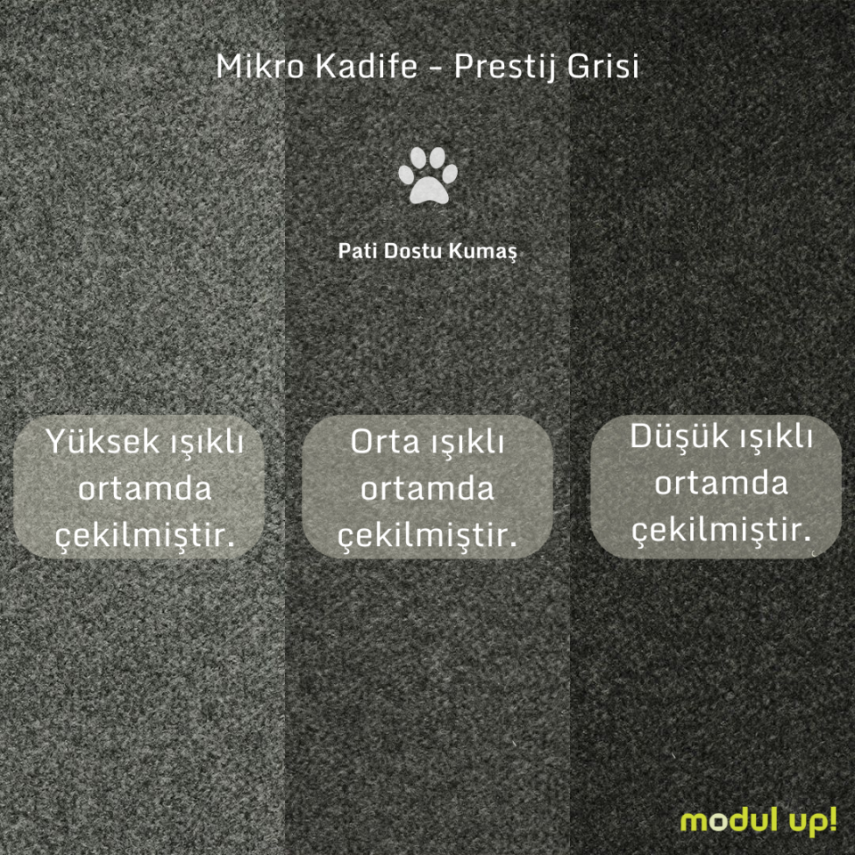 İkili - Fitilli- Mikro Kadife - Prestij Grisi