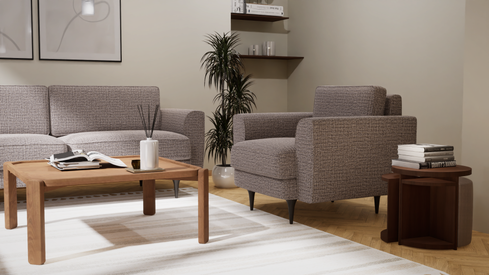 3x3x1 Takım - Fitilli - Keten - Frig - İskandinav Kol