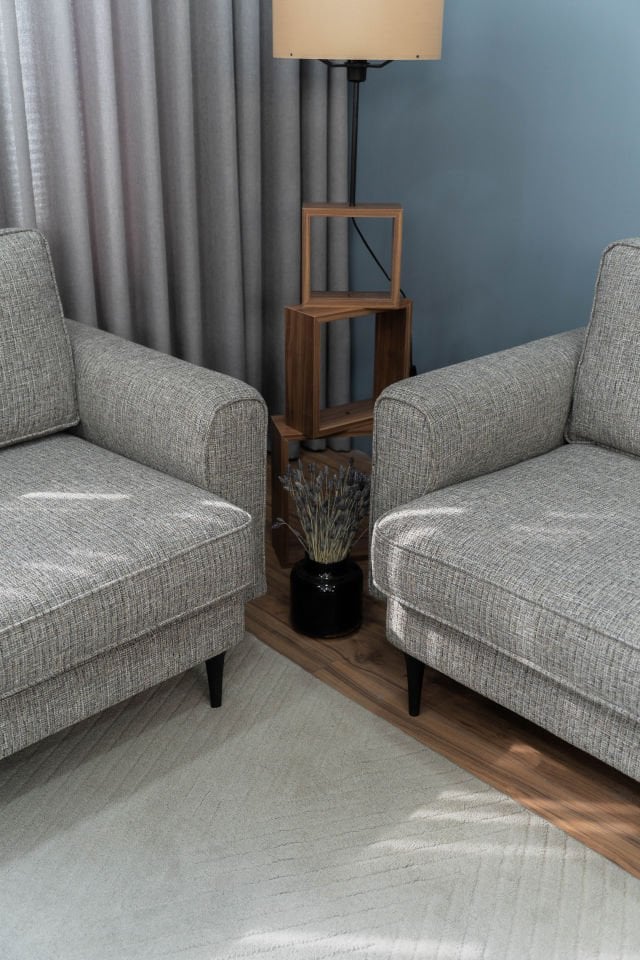 3x3x1 Takım - Fitilli - Keten - Frig - İskandinav Kol