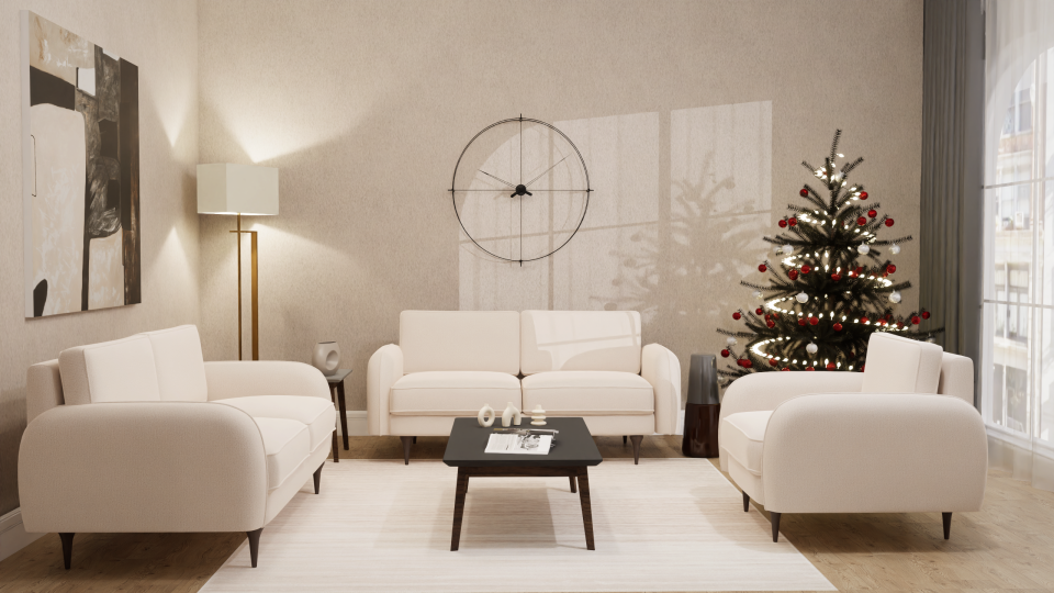 3x2x1 Takım - Fitilli - Makro Kadife - Işık Beyazı - Post Modern Kol