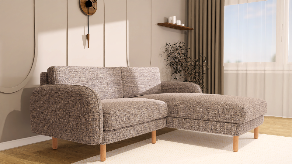 Mini Köşe - Fitilli - Keten - Frig - Post Modern Kol