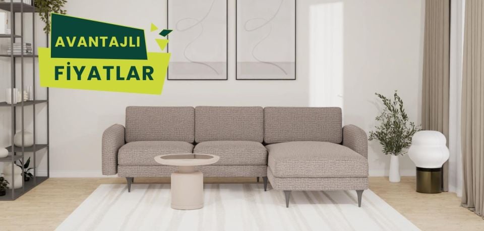 Midi Köşe - Fitilli - Keten - Frig - Post Modern Kol