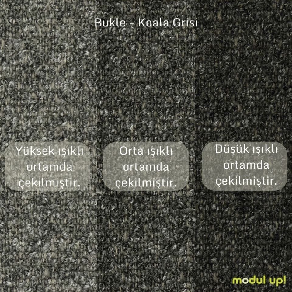 Mini L Köşe - İtalyan - Dikişli - Bukle Koala Grisi