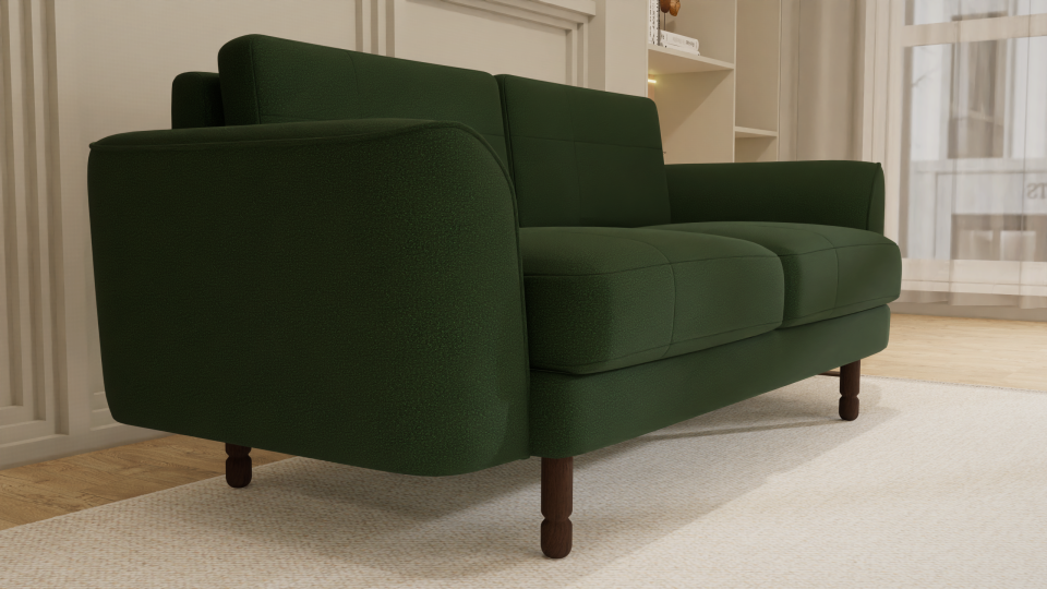 İkili - Dikişli - Makro Kadife - Amazon Yeşili - İtalyan Kol