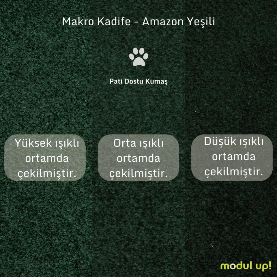 İkili - Dikişli - Makro Kadife - Amazon Yeşili - İtalyan Kol