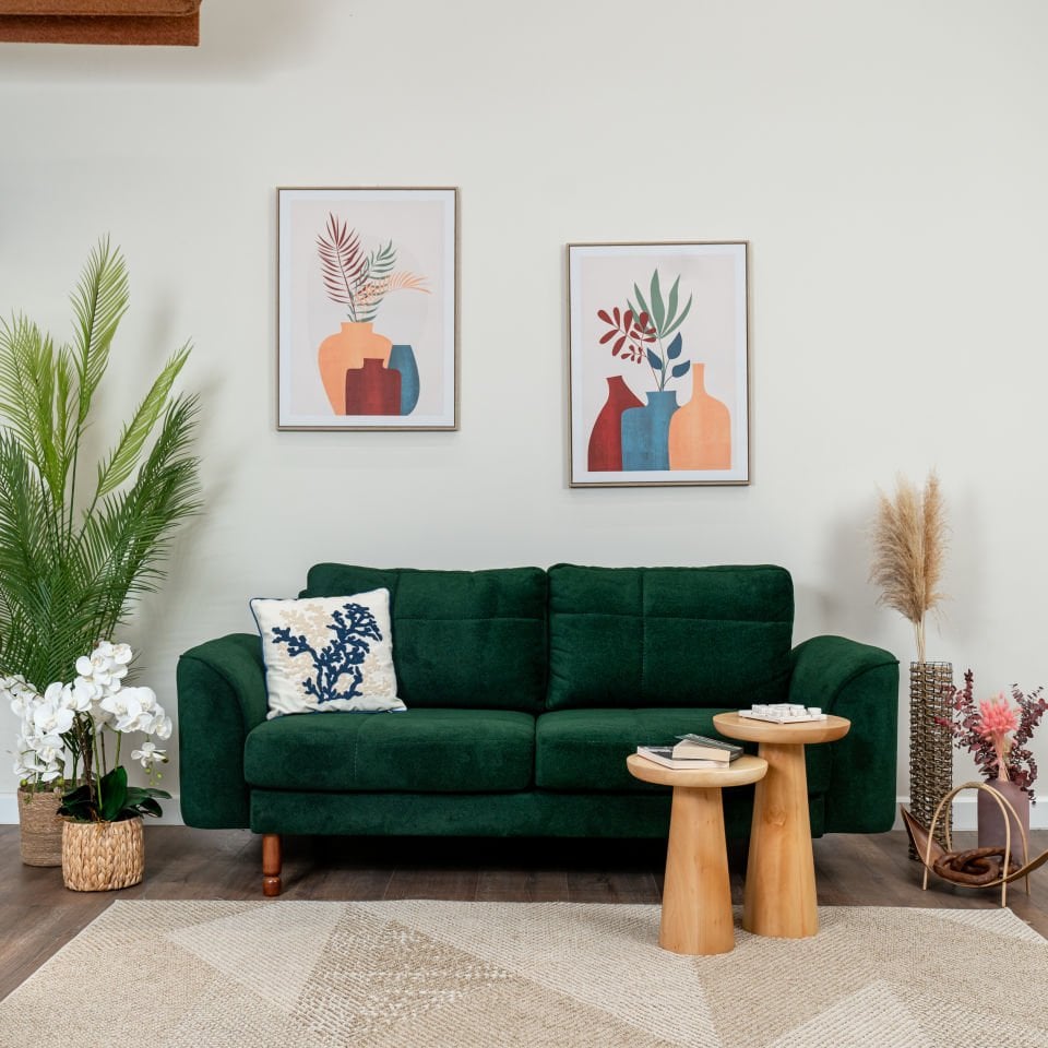 İkili - Dikişli - Makro Kadife - Amazon Yeşili - İtalyan Kol