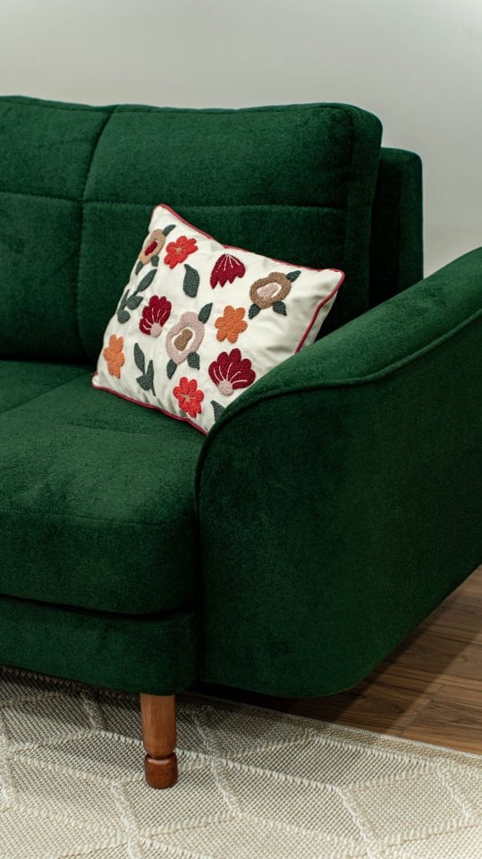 İkili - Dikişli - Makro Kadife - Amazon Yeşili - İtalyan Kol