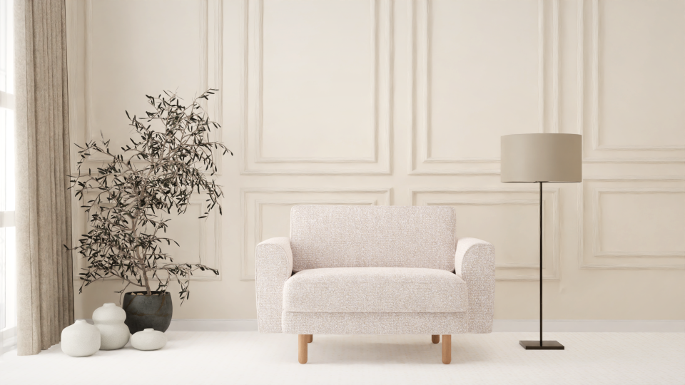 Loveseat - Fitilli - Bukle - Arjantin Beyazı - İskandinav Kol
