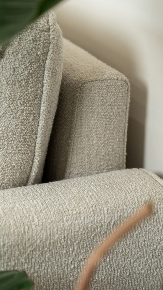 Loveseat - Fitilli - Bukle - Arjantin Beyazı - İskandinav Kol