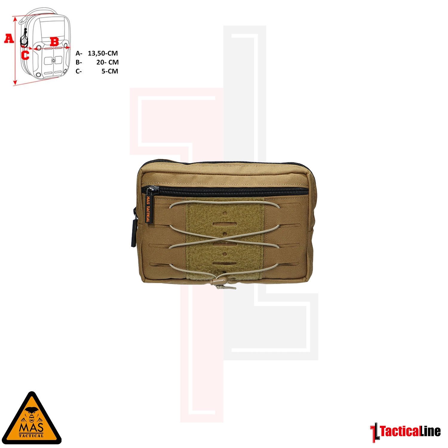 MAS TACTICAL YARDIMCI CEP YATAY XL TAN MAS-101-20-10-XL