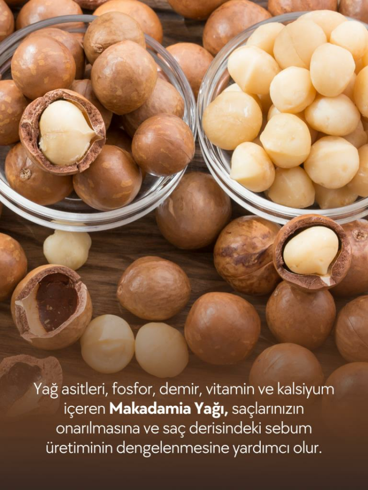 Organik Macadamia Yağı (Saç Onarıcı & Güçlendirici) Saf, 30ml