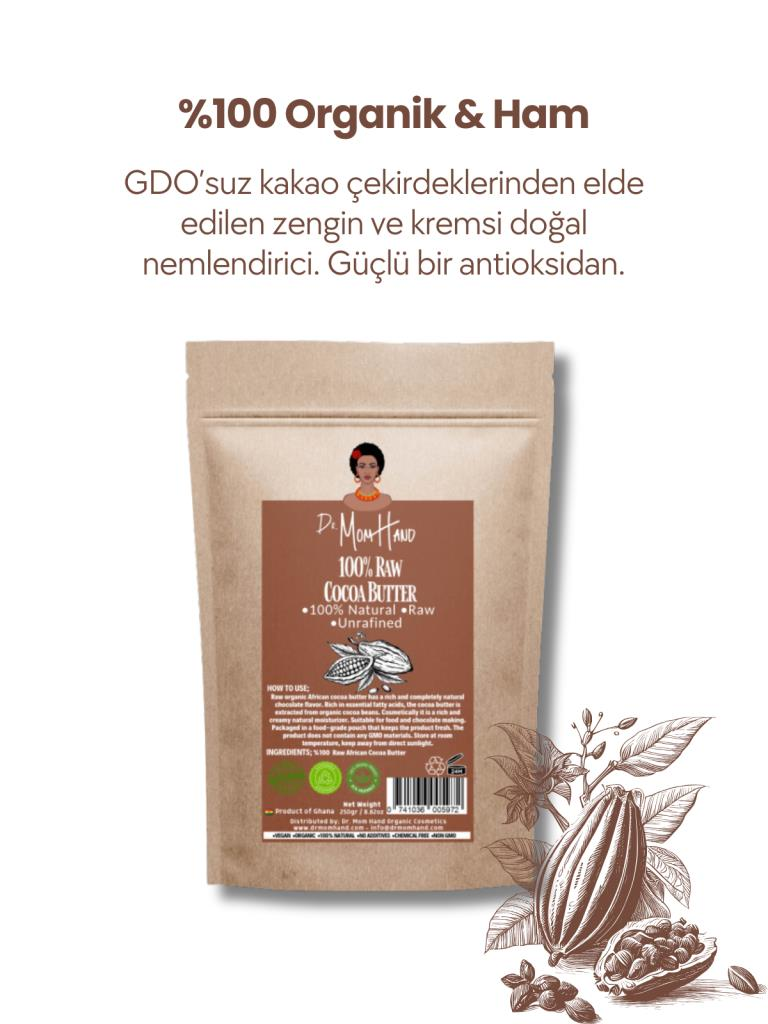 Doğal Afrika Kakao Yağı %100 Saf, Organik, 250 gr.