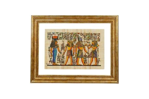 PAPİRÜS MISIR  DÖNEMİ ÇERÇEVELİ CAM TABLO